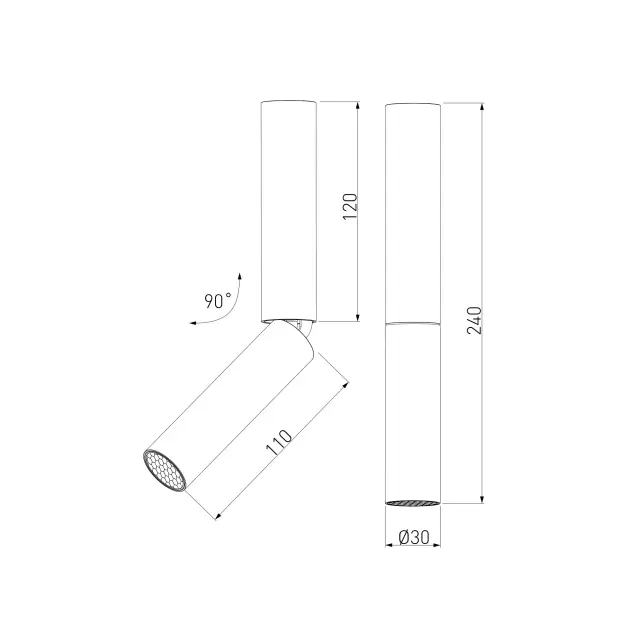 Точечный светильник Elektrostandard 25029/LED 6W 4200K чёрный/(a061109) PIKA — белый, ракурс 4