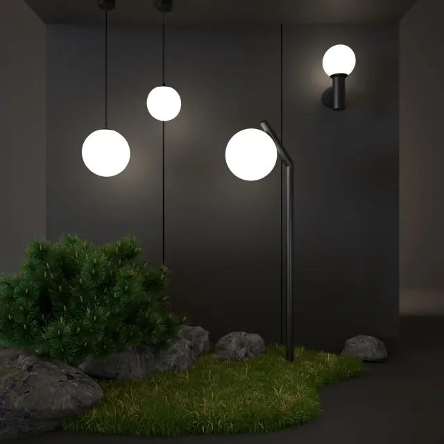 Уличный светильник Elektrostandard 35158/F черный/(a061128) SFERA, ракурс 3