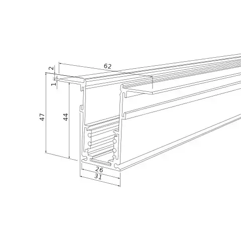 Slim Magnetic Шинопровод встраиваемый белый (2м) 85087/00, ракурс 4