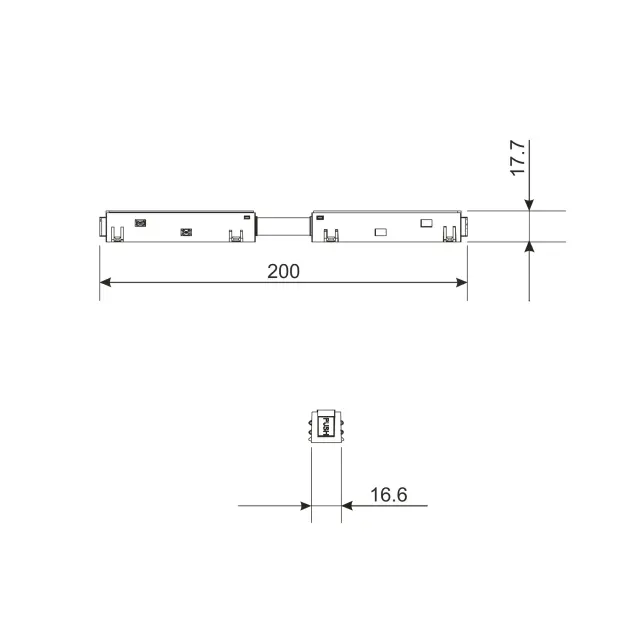 Slim Magnetic Прямой коннектор и планка белый (1 шт.) 85096/00, ракурс 4