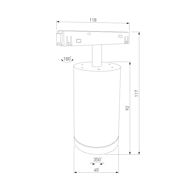 Slim Magnetic R07 Трековый светильник 8W 4200K Porte черный 85507/01, ракурс 6