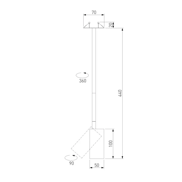 Точечный светильник Elektrostandard 50242 LED/(a061482) DROP — черный, ракурс 3