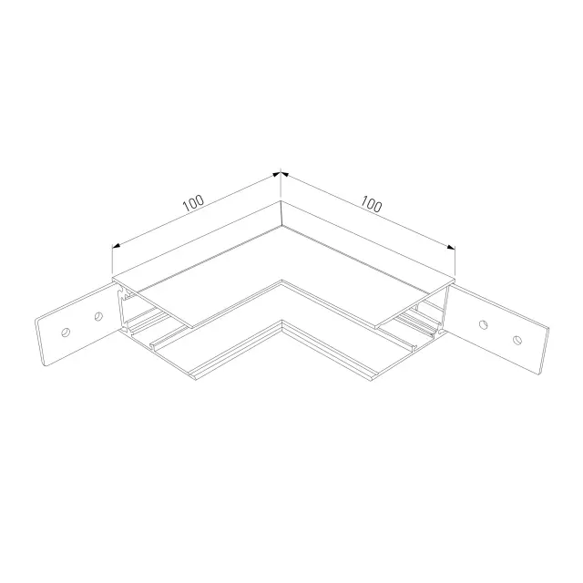 Slim Magnetic Коннектор угловой внутренний для накладного шинопровода белый 85091/11, ракурс 5