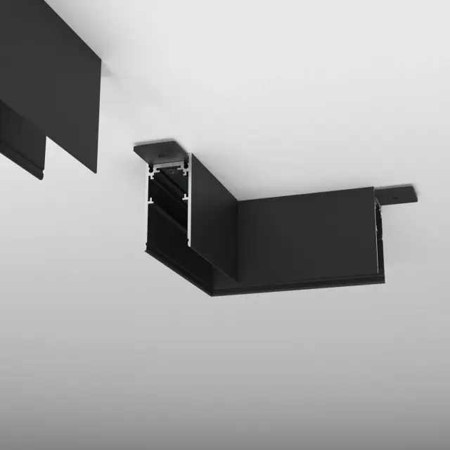 Slim Magnetic Коннектор угловой для накладного шинопровода черный 85090/11, ракурс 2