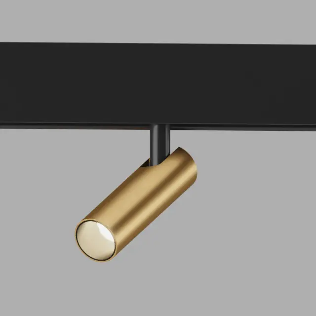 Slim Magnetic Трековый светильник 7W 4200K Cubo латунь 85035/01 — черный