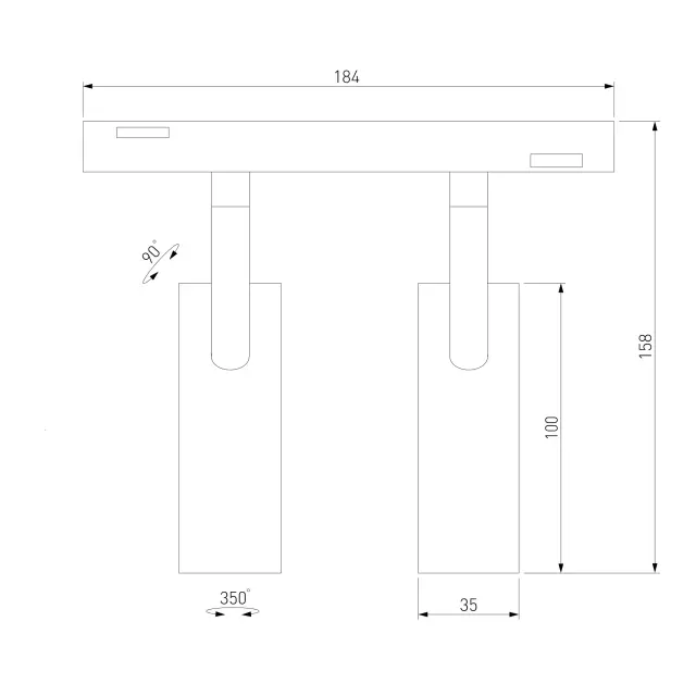 Умный трековый светильник 14 Вт 2700-6500K Dim Dual Slim Magnetic 85056/01 — черный, ракурс 8