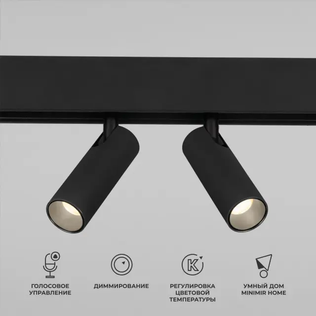 Умный трековый светильник 14W 2700-6500K Dim Dual Slim Magnetic 85056/01 — черный