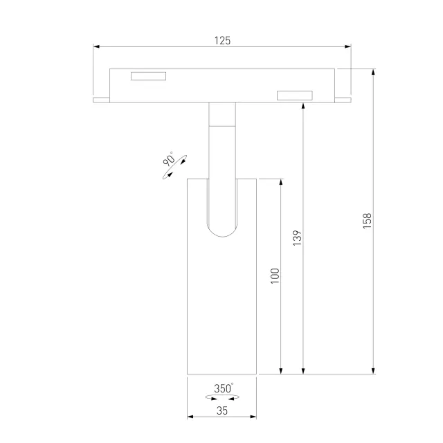Умный трековый светильник 7W 2700-6500K Dim Cubo Slim Magnetic 85070/01 — черный, ракурс 8