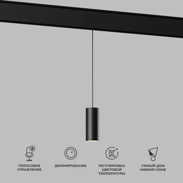 Умный трековый светильник 7W 2700-6500K Dim Amend Slim Magnetic 85072/01 — черный