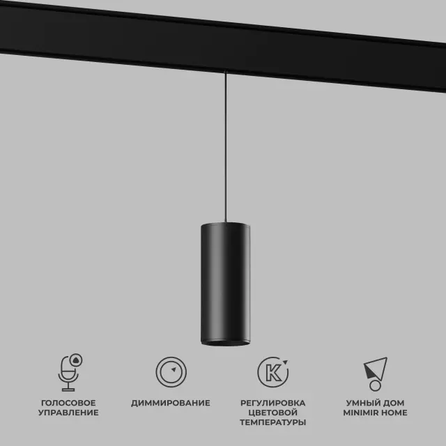 Умный трековый светильник 15W 2700-6500K Dim Amend чёрный Slim Magnetic 85073/01 — черный