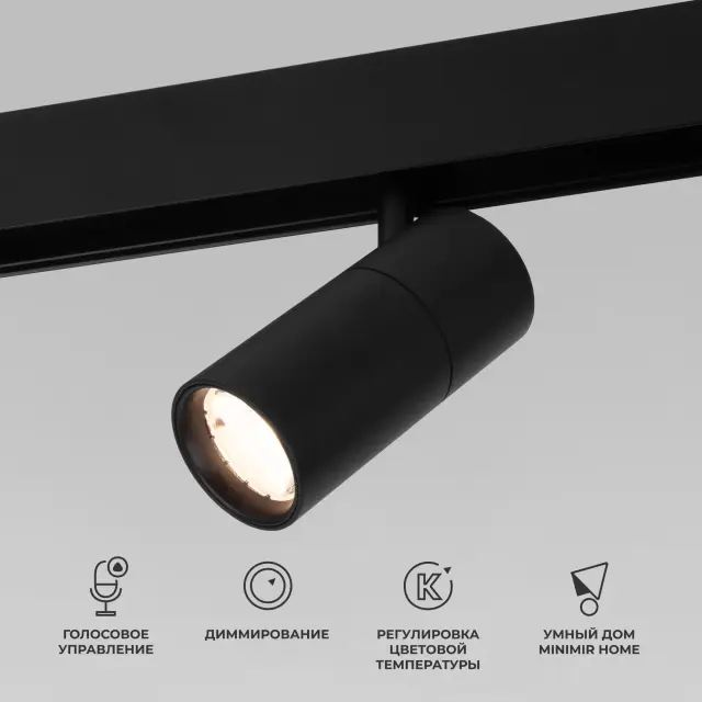 Умный трековый светильник 6W 2700-6500K Dim R01 Slim Magnetic 85074/01 — черный