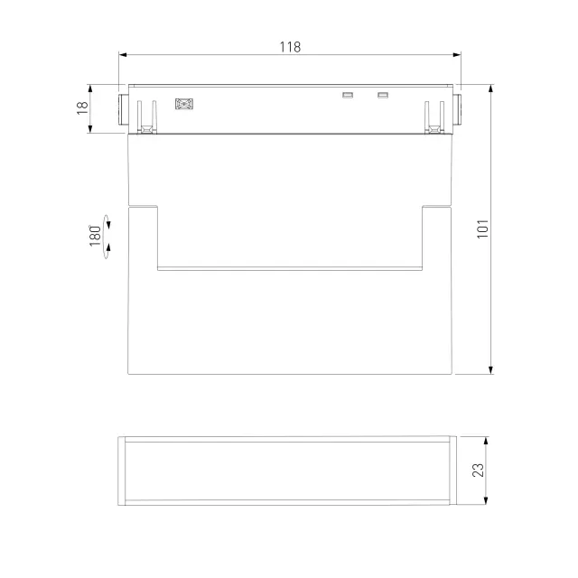 Умный трековый светильник 6W 2700-6500K Dim Kos Slim Magnetic 85081/01 — черный, ракурс 8