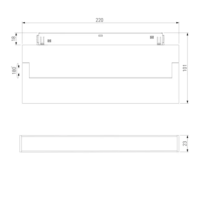 Умный трековый светильник 12W 2700-6500K Dim Kos Slim Magnetic 85082/01 — черный, ракурс 8