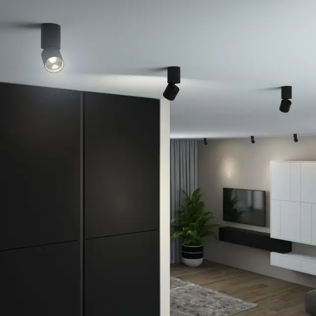 Точечный светильник Elektrostandard 25042/LED/(a063680) SENS — черный, ракурс 5