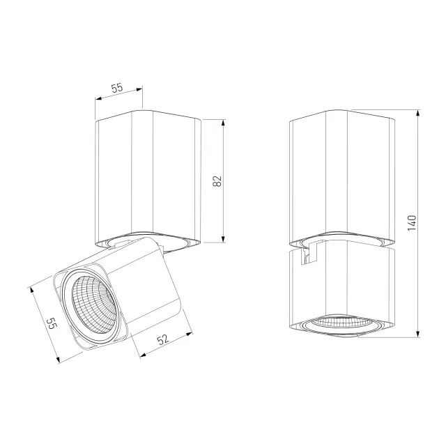 Точечный светильник Elektrostandard 25043/LED/(a063681) CUBUS — белый, ракурс 4