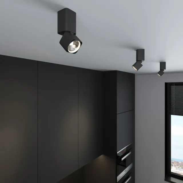 Точечный светильник Elektrostandard 25043/LED/(a063682) CUBUS — черный, ракурс 3