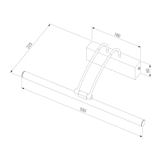 Подсветка для картин/зеркал Elektrostandard MRL LED 10W 1011 IP20 никель/(a063698) SIMPLE, ракурс 3