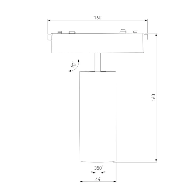 Трековый светильник 9W 4000K Arcos Flat Magnetic 85095/01 — черный, ракурс 8