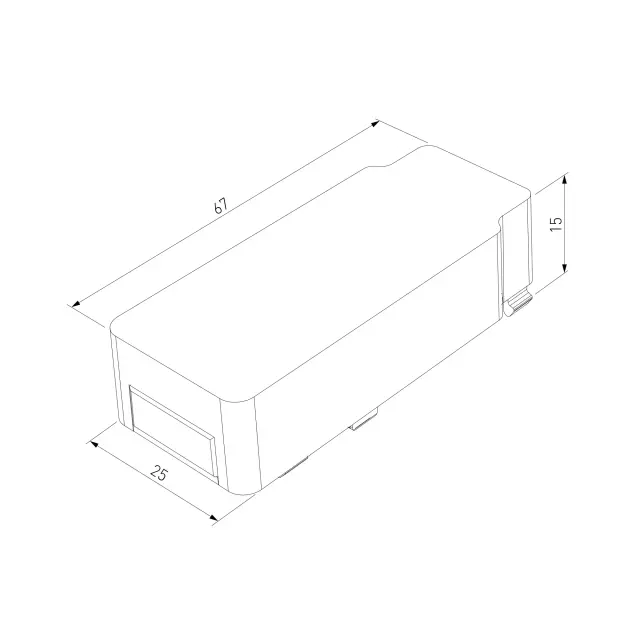 Ввод питания Flat Magnetic 85001/00 — черный, ракурс 3