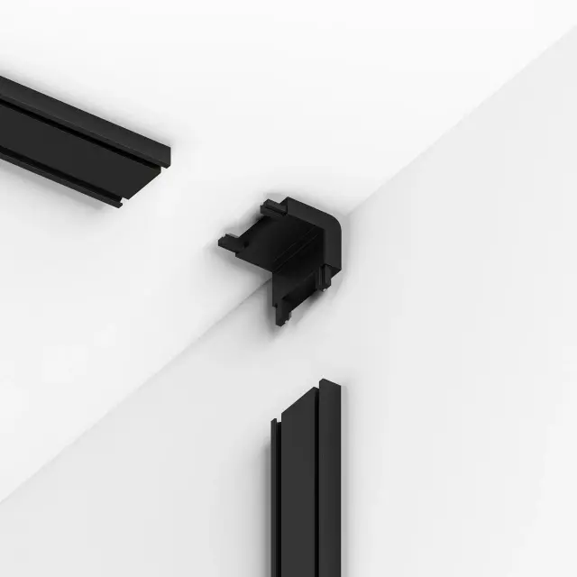 Коннектор угловой внутренний для накладного шинопровода Flat Magnetic 85002/00 — черный, ракурс 3