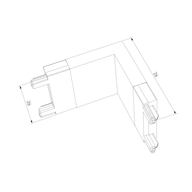 Коннектор угловой внутренний для накладного шинопровода Flat Magnetic 85002/00 — черный, ракурс 6