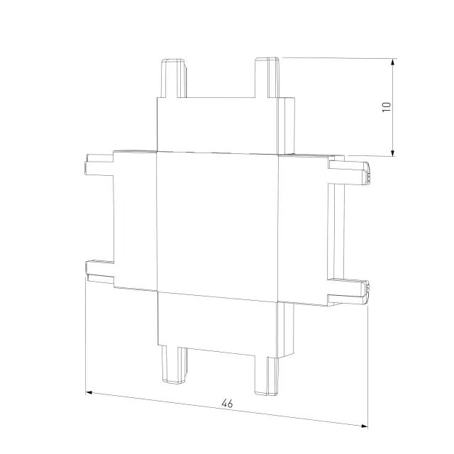 Четырёхсторонний соединитель для накладного шинопровода Flat Magnetic 85003/00 — черный, ракурс 11
