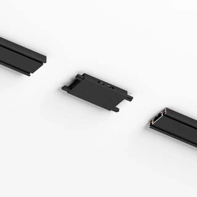 Коннектор для четырёхстороннего соединителя накладного шинопровода Flat Magnetic 85004/00 — черный, ракурс 4
