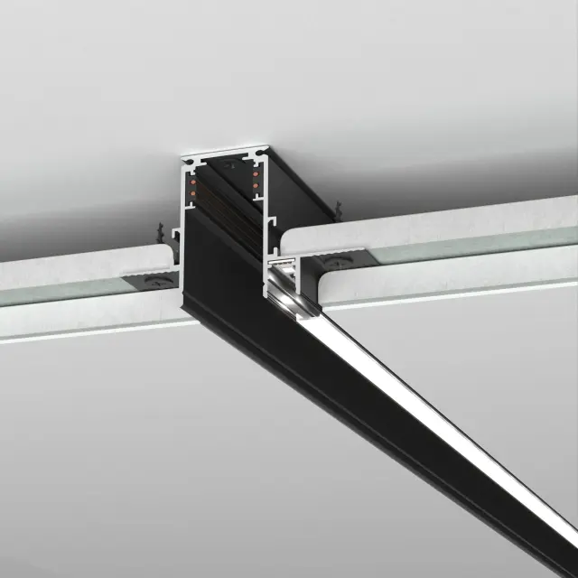 Slim Magnetic Шинопровод встраиваемый с местом под светодиодную ленту чёрный (2м) 85132/00 — черный