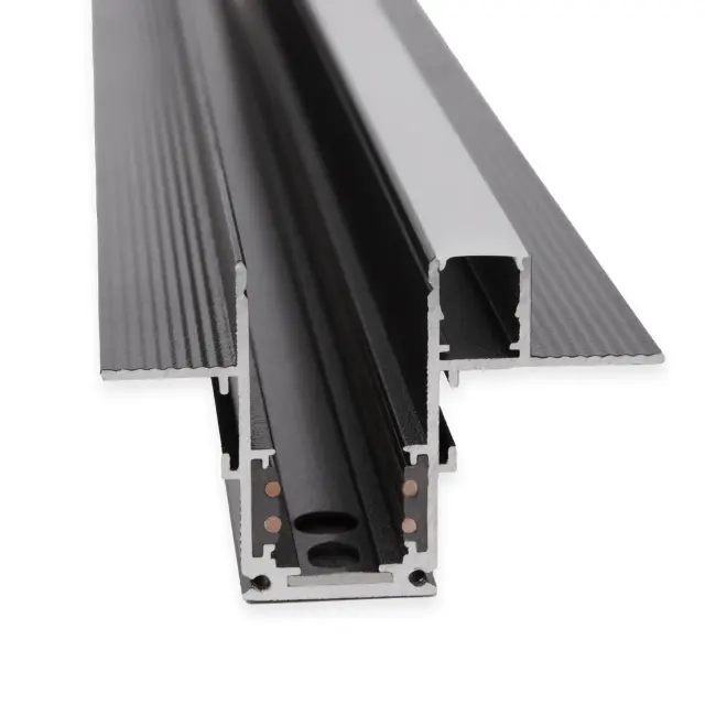 Slim Magnetic Шинопровод встраиваемый с местом под светодиодную ленту чёрный (2м) 85132/00 — черный, ракурс 2