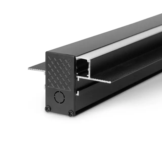 Slim Magnetic Шинопровод встраиваемый с местом под светодиодную ленту чёрный (2м) 85132/00 — черный, ракурс 3