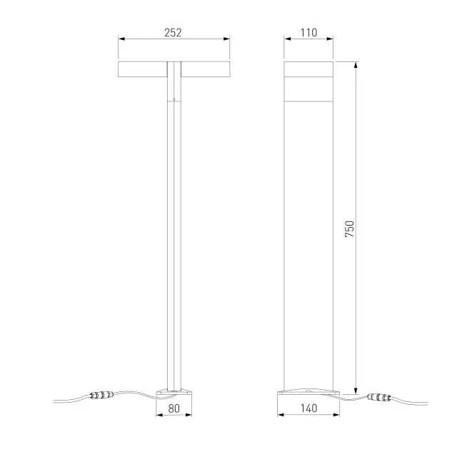Уличный светильник Elektrostandard 35170/F черный/(a064383) TWIN, ракурс 5