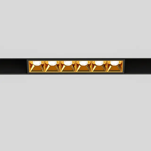 Slim Magnetic Трековый светильник 6W 4000K Artas чёрный/золото 85101/01 — черный, ракурс 2