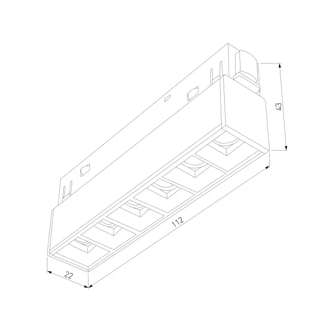 Slim Magnetic Трековый светильник 6W 4000K Artas чёрный/золото 85101/01 — черный, ракурс 6