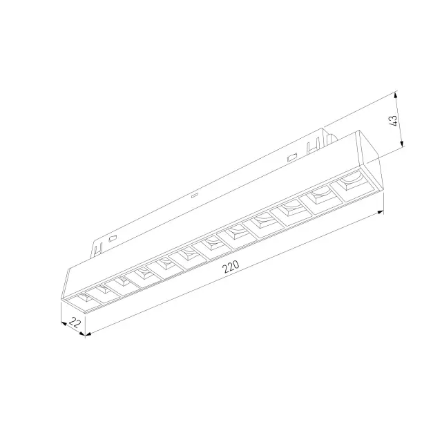 Slim Magnetic Трековый светильник 12W 4000K Artas чёрный/золото 85103/01 — черный, ракурс 6