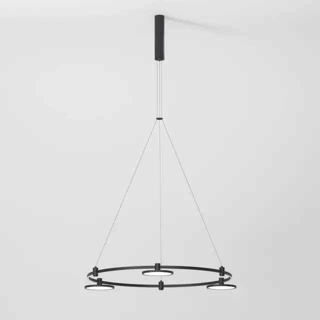 Esthetic Magnetic Шинопровод с тросовыми креплениями Round черный ⌀800 85138/00, ракурс 2