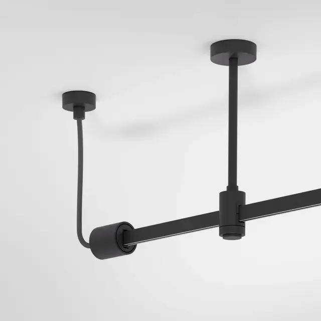 Esthetic Magnetic Подвесной комплект для подключения трековой системы освещения к питанию (боковой) 85139/00 — черный, ракурс 2