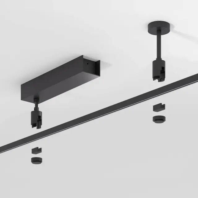 Esthetic Magnetic Декоративная стойка с вводом питания (с местом под блок питания) 124 мм 85140/00 — черный, ракурс 3