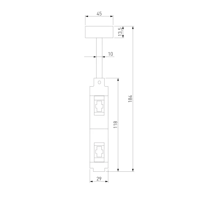 Esthetic Magnetic Декоративная стойка двойная 184 мм 85144/00 — черный, ракурс 5