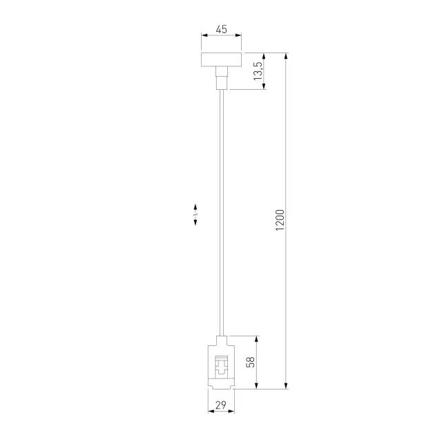 Esthetic Magnetic Подвесной комплект с вводом питания 1200 мм 85154/00 — черный, ракурс 10