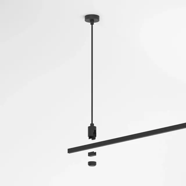 Esthetic Magnetic Подвесной комплект с вводом питания 1200 мм 85154/00 — черный, ракурс 2