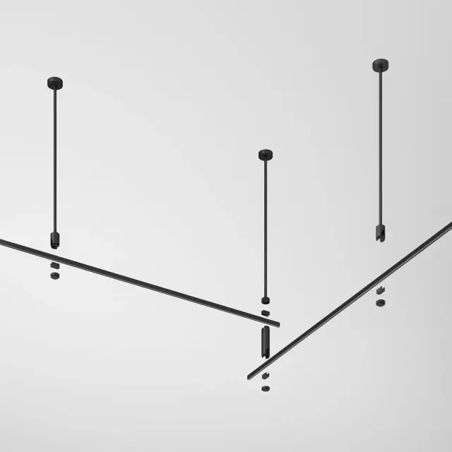 Esthetic Magnetic Декоративная стойка с вводом питания 606 мм 85148/00 — черный, ракурс 3