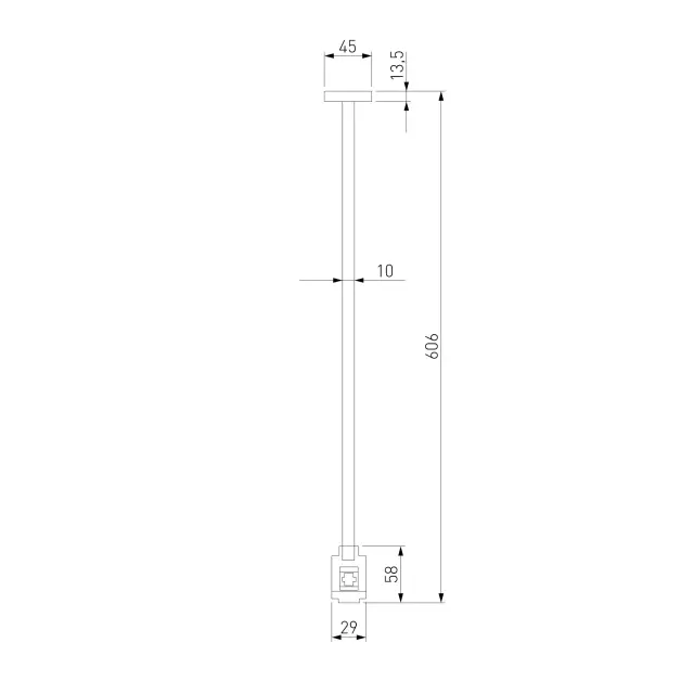 Esthetic Magnetic Декоративная стойка с вводом питания 606 мм 85148/00 — черный, ракурс 8