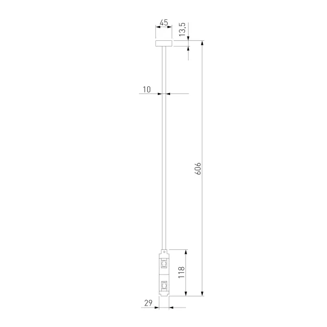 Esthetic Magnetic Декоративная стойка двойная 606 мм 85150/00 — черный, ракурс 7
