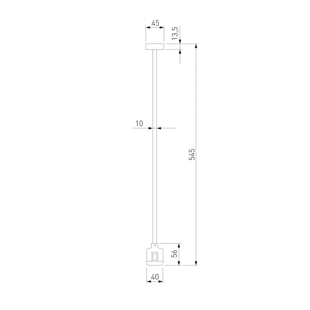 Esthetic Magnetic Декоративная стойка с коннектором 545 мм 85152/00 — черный, ракурс 5
