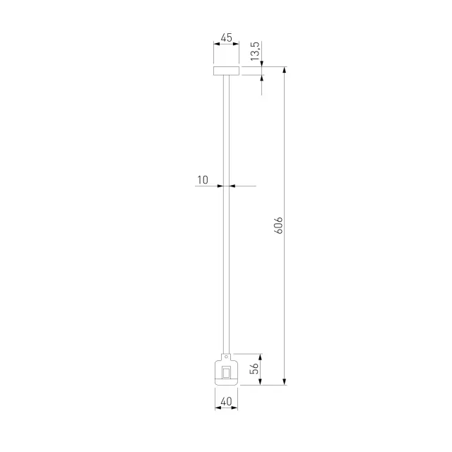Esthetic Magnetic Декоративная стойка с коннектором 606 мм 85153/00 — черный, ракурс 10