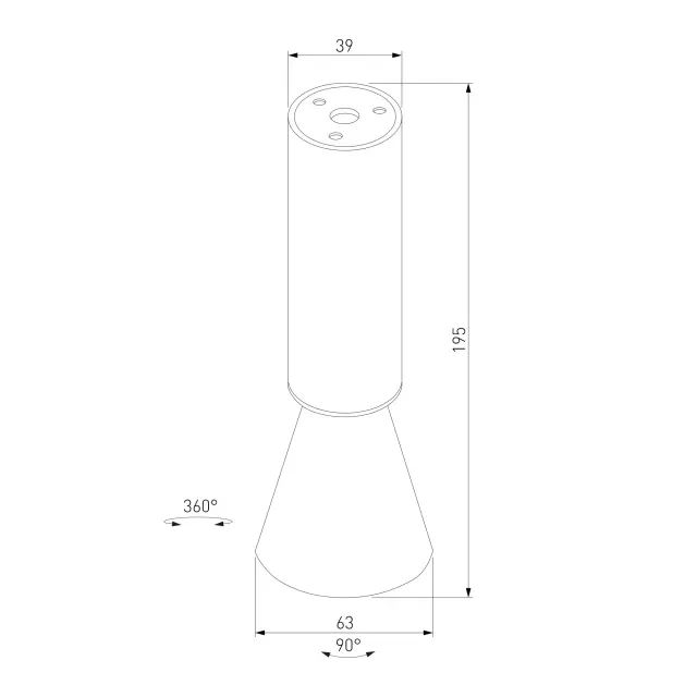 Точечный светильник Elektrostandard 25107/LED/(a066495) PIKS — черный, ракурс 5