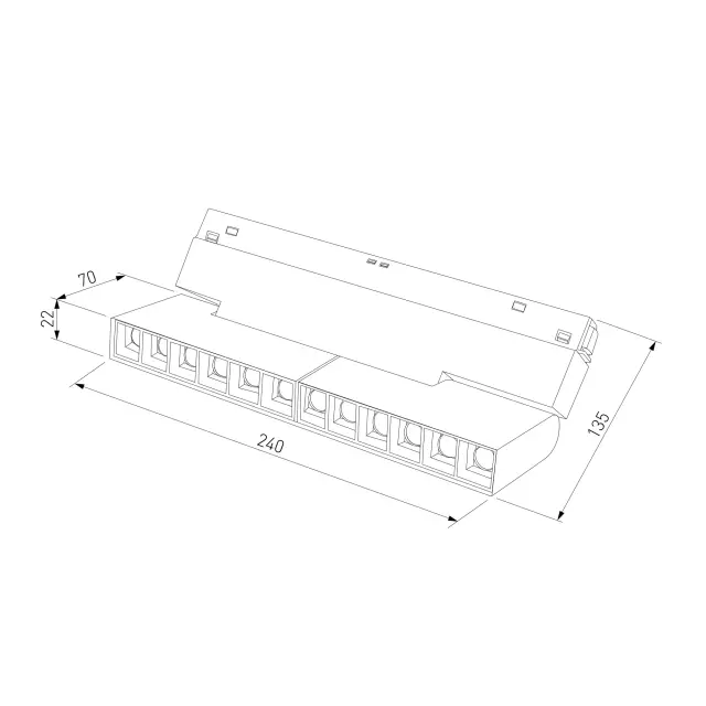 Slim Magnetic Трековый светильник 22W 4000K Mobi (чёрный) 85191/01 — черный, ракурс 8