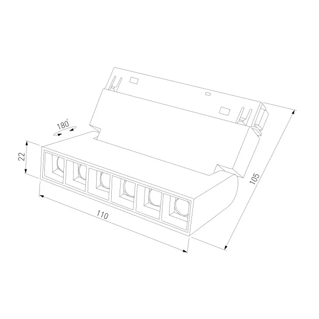 Slim Magnetic Умный трековый светильник 6W 2700-6500K Dim HL01 (черный) 85194/01, ракурс 8