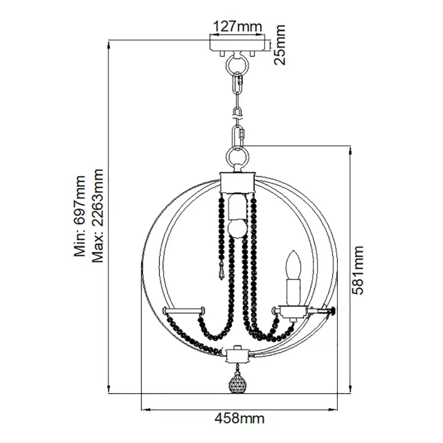 Люстра Elstead Lighting CASSIE4 — никель, ракурс 10