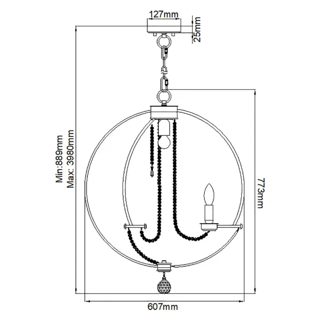 Люстра Elstead Lighting CASSIE7 — никель, ракурс 6